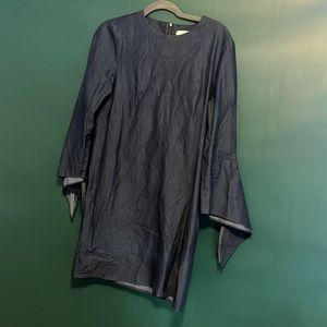 Tibi Denim Tie-Sleeve Dress